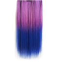 18 Inches Straight Purplish Red to Purplish Blue Synthetic Ombre Hair Extensions