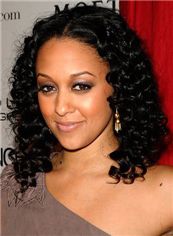 16 Inch Black Curly Lace Front 100% Indian Remy Hair