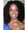 14 Inch Black Curly Lace Front Indian Remy Hair African American Lace Wigs