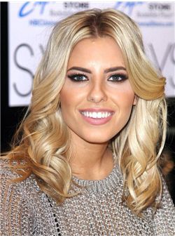 Hot 16 Inches Blonde Virgin Remy Human Hair Lace Front Wigs