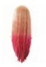 24 Inches Straight Blonde to Pink Human Hair Ombre Wigs