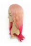 24 Inches Straight Blonde to Pink Human Hair Ombre Wigs
