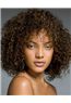 (Fast Shipping) Human Hair Brown Short Curly Lace Front 12 Inch Wigs