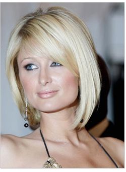 (Fast Shipping) 100% Virgin Remy Hair Short Blonde Straight Wigs