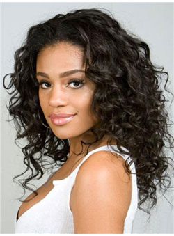 (Fast Shipping) Fantastic Medium Curly Black African American Lace Wigs for Women