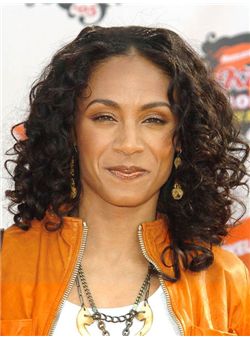 (Fast Shipping) Fantastic Medium Curly Brown African American Lace Wigs for Women