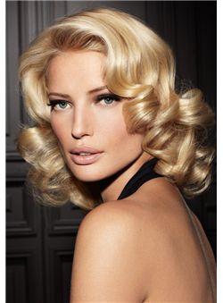 (Fast Shipping) Lace Front Short Curly Blonde Real Human Hair Wig