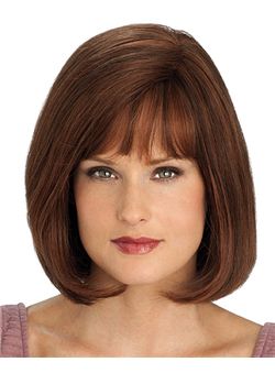 (Fast Shipping) New Short Straight Brown 12 Inch Human Hair Wigs
