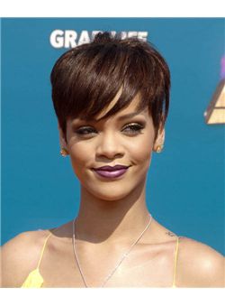 (Fast Shipping) Short Straight Brown African American Wigs for Women 6 Inch