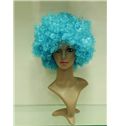 Wholesale 10 Inch Capless Cyan Synthetic Hair Soccer Wigs