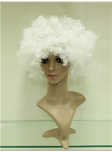 Cheap 10 Inch Capless White Synthetic Hair Fan Wigs