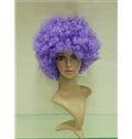 Wholesale 10 Inch Capless Purple Synthetic Hair Football Fan Wigs