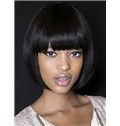 10 Inch Capless Straight Short Black Synthetic Hair Wigs