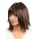 Cheap 14 Inch Capless Straight Brown Synthetic Hair Wigs