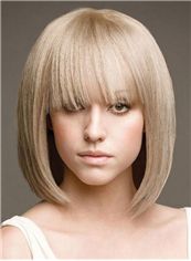 Cheap 12 Inch Capless Short Straight Blonde Synthetic Hair Wigs