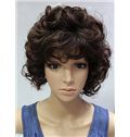 10 Inch Capless Wavy Short Brown Synthetic Hair Wigs