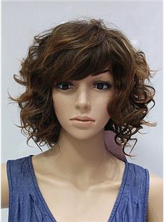 12 Inch Capless Short Wavy Brown Synthetic Wigs