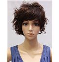 Cheap 10 Inch Capless Short Wavy Brown Synthetic Wigs