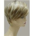 8 Inch Capless Straight Short Blonde Synthetic Hair Wigs