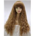 22 Inch Capless Wavy Blonde Long Synthetic Wigs