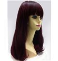Cheap 18 Inch Capless Wavy Burgundy Synthetic Wigs