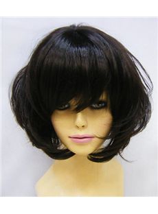 10 Inch Capless Wavy Black Short Synthetic Hair Wigs