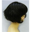 10 Inch Capless Wavy Black Short Synthetic Hair Wigs