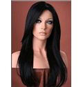 22 Inch Lace Front Straight Black Top Quality High Heated Fiber
