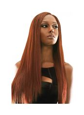 24 Inch Lace Front Straight Auburn Top Quality High Heated Fiber Wigs