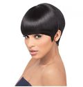 8 Inch Capless Straight Black Short Synthetic Hair Wigs