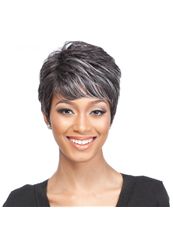 8 Inch Capless Straight Gray Synthetic Hair Wigs