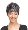 8 Inch Capless Straight Gray Synthetic Hair Wigs