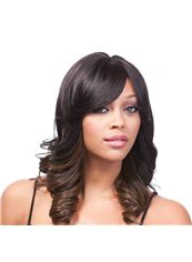 16 Inch Capless Wavy Mixed Color Medium Synthetic Hair Wigs