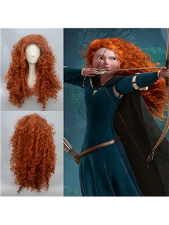 Merida's 20 Inch Capless Wavy Brown Long Synthetic Hair Costume Wigs