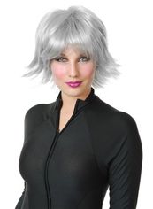 10 Inch Capless Wavy Gray Synthetic Hair Costume Wigs