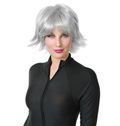 10 Inch Capless Wavy Gray Synthetic Hair Costume Wigs