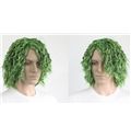 12 Inch Capless Wavy Green Synthetic Hair Costume Wigs