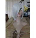 New 12 Inch Capless Straight Gray Synthetic Hair Costume Wigs