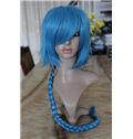 26 Inch Capless Wavy Blue Synthetic Hair Costume Wigs