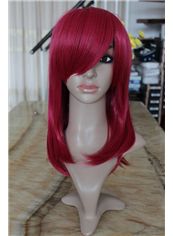 16 Inch Capless Straight Red Synthetic Hair 