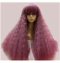 24 Inch Capless Wavy Pink Synthetic Hair Costume Wigs