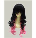 24 Inch Capless Wavy Mixed Color Cheap Synthetic Hair Costume Wigs