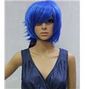 10 Inch Capless Straight Blue Synthetic Hair Costume Wigs