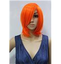 14 Inch Capless Straight Orange Synthetic Hair Costume Wigs