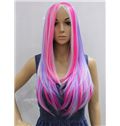 24 Inch Capless Straight Mixed Color Synthetic Hair Costume Wigs