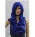 Wholesale 22 Inch Capless Wavy Blue Synthetic Hair Costume Wigs
