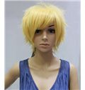 Cheap 10 Inch Capless Straight Yellow Synthetic Hair Costume Wigs