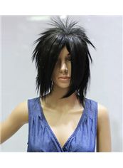 Cheap 14 Inch Capless Straight Black Synthetic Hair Costume Wigs