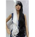 30 Inch Capless Wavy Mixed Color Synthetic Hair Costume Wigs