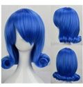 12 Inch Capless Wavy Blue Synthetic Hair Costume Wigs
